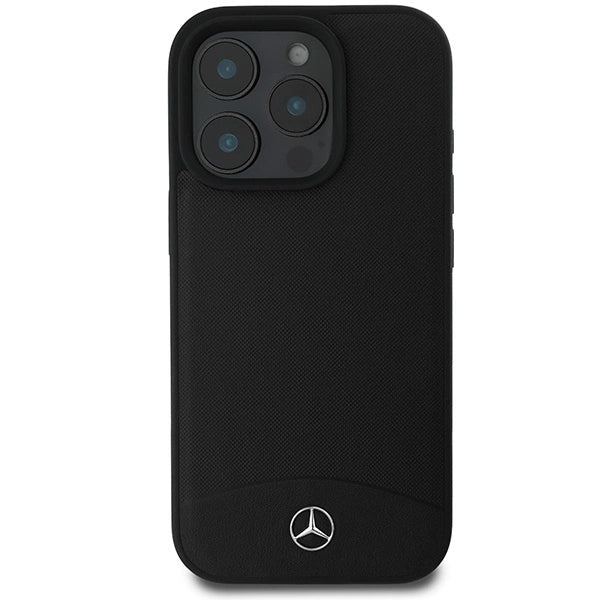 Mercedes Textured And Plain Leather MagSafe case til iPhone 16 Pro - sort