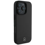 Mercedes Textured And Plain Leather MagSafe case til iPhone 16 Pro - sort
