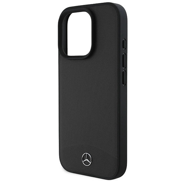 Mercedes Textured And Plain Leather MagSafe case til iPhone 16 Pro - sort