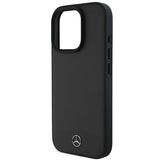 Mercedes Textured And Plain Leather MagSafe case til iPhone 16 Pro - sort