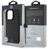 Mercedes Textured And Plain Leather MagSafe case til iPhone 16 Pro - sort