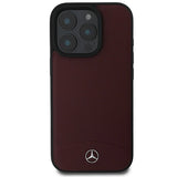 Mercedes Textured And Plain Leather MagSafe case til iPhone 16 Pro - rød