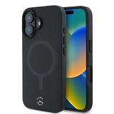 Mercedes Smooth Leather MagSafe iPhone 16 Plus Case - sort