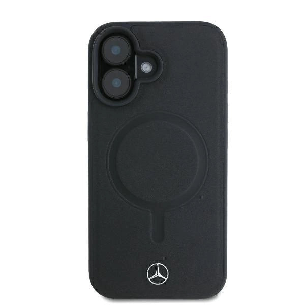 Mercedes Smooth Leather MagSafe iPhone 16 Plus Case - sort