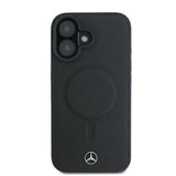Mercedes Smooth Leather MagSafe iPhone 16 Plus Case - sort