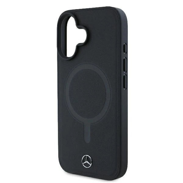 Mercedes Smooth Leather MagSafe iPhone 16 Plus Case - sort