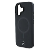 Mercedes Smooth Leather MagSafe iPhone 16 Plus Case - sort