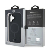 Mercedes Smooth Leather MagSafe iPhone 16 Plus Case - sort