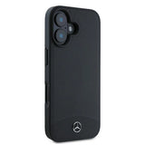 Mercedes Textured And Plain Leather MagSafe case til iPhone 16 - sort