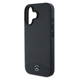 Mercedes Textured And Plain Leather MagSafe case til iPhone 16 - sort