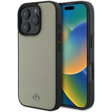 Mercedes MB tekstureret og almindeligt læder MagSafe-udstyr til iPhone 16 Pro Max - beige