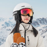 Qunature Black Ski Goggles Kids (størrelse M/L) - sort