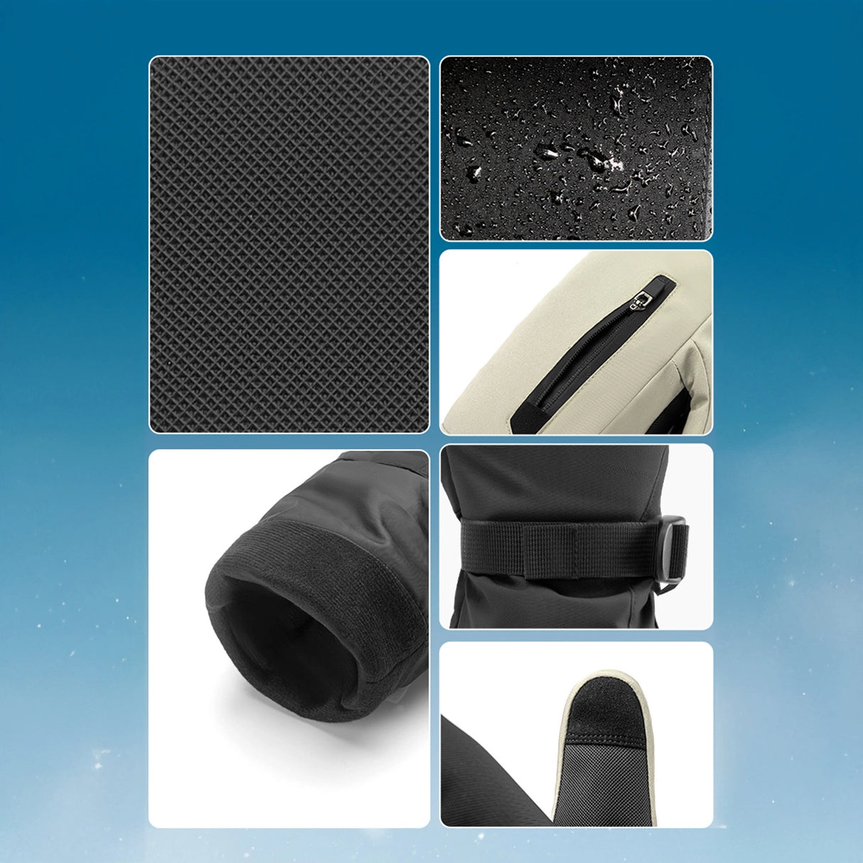 Qunature skihandsker i fuld længde, størrelse M - sort