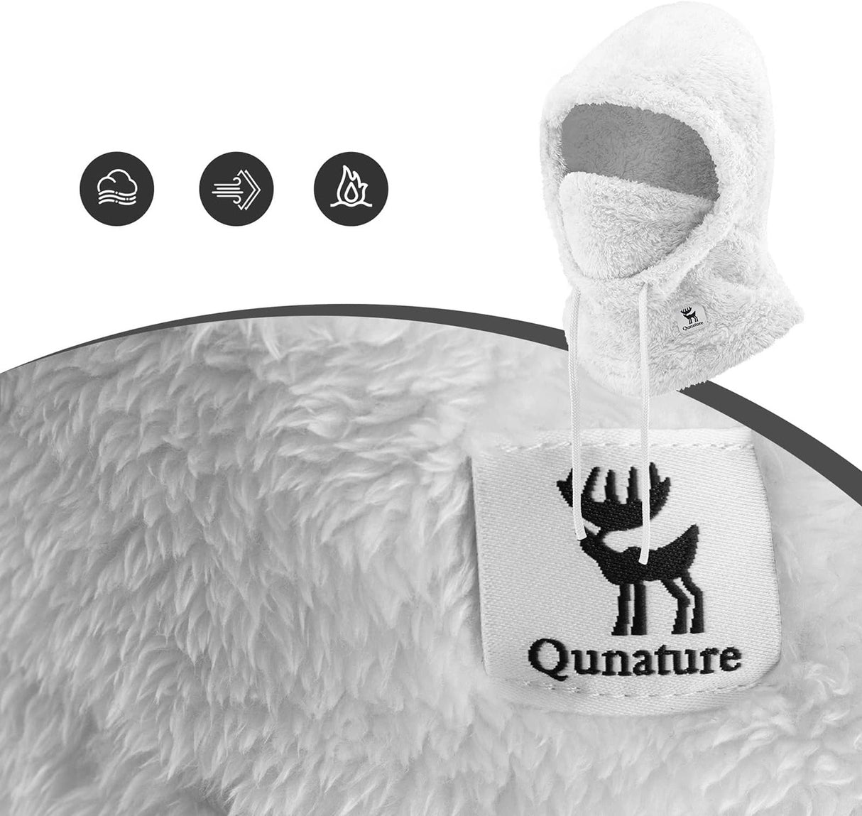 Qunature Arctic Velvet Ski Balaclava størrelse M - hvid
