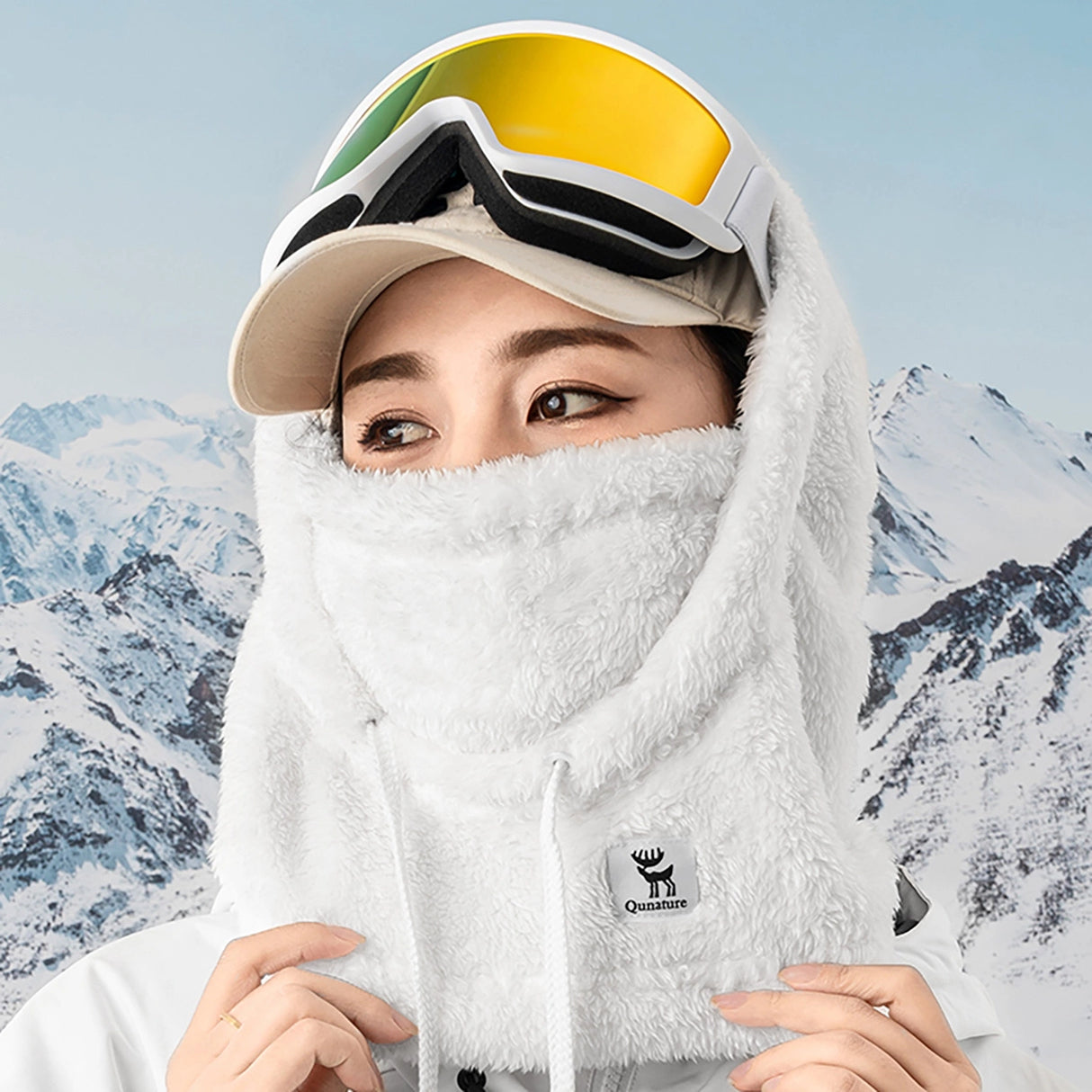 Qunature Arctic Velvet Ski Balaclava størrelse L - hvid