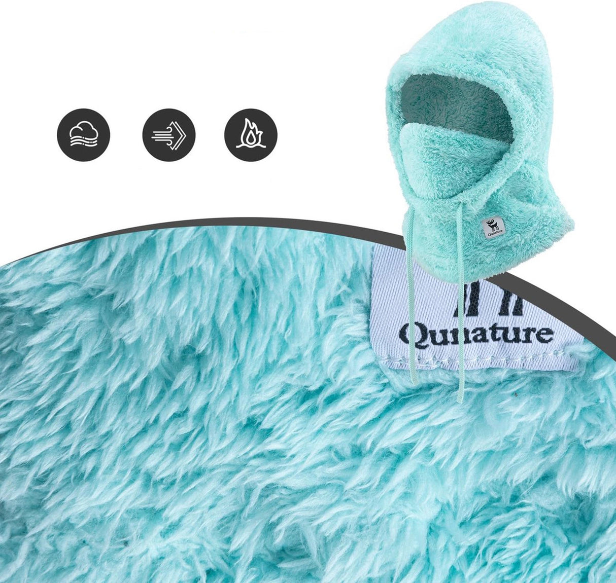 Qunature Arctic Velvet Ski Balaclava størrelse L - Mint