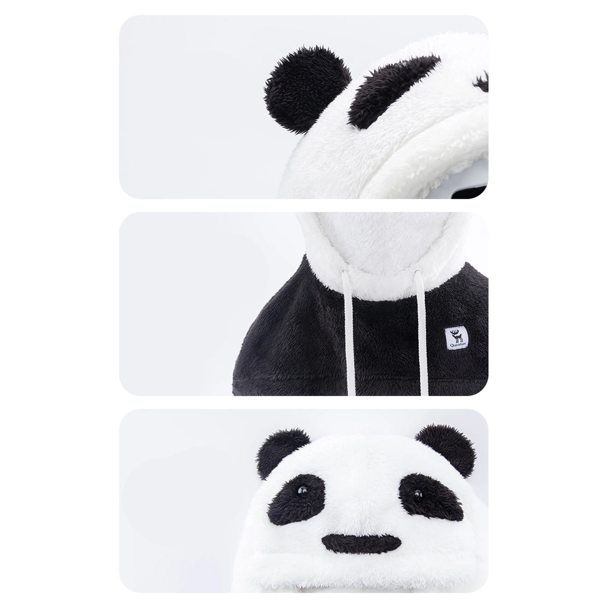 Qunature Panda Ski Balaclava til børn/voksne størrelse M - sort/hvid