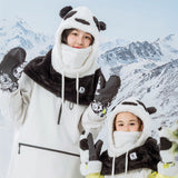 Qunature Panda Ski Balaclava til børn/voksne størrelse L - sort/hvid