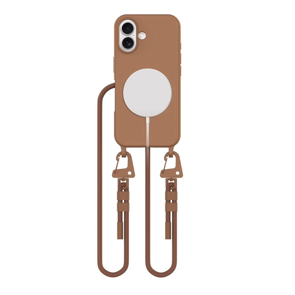 Tech-Protect MagNecklace MagSafe-kasse med lanyard til iPhone 16 - brun