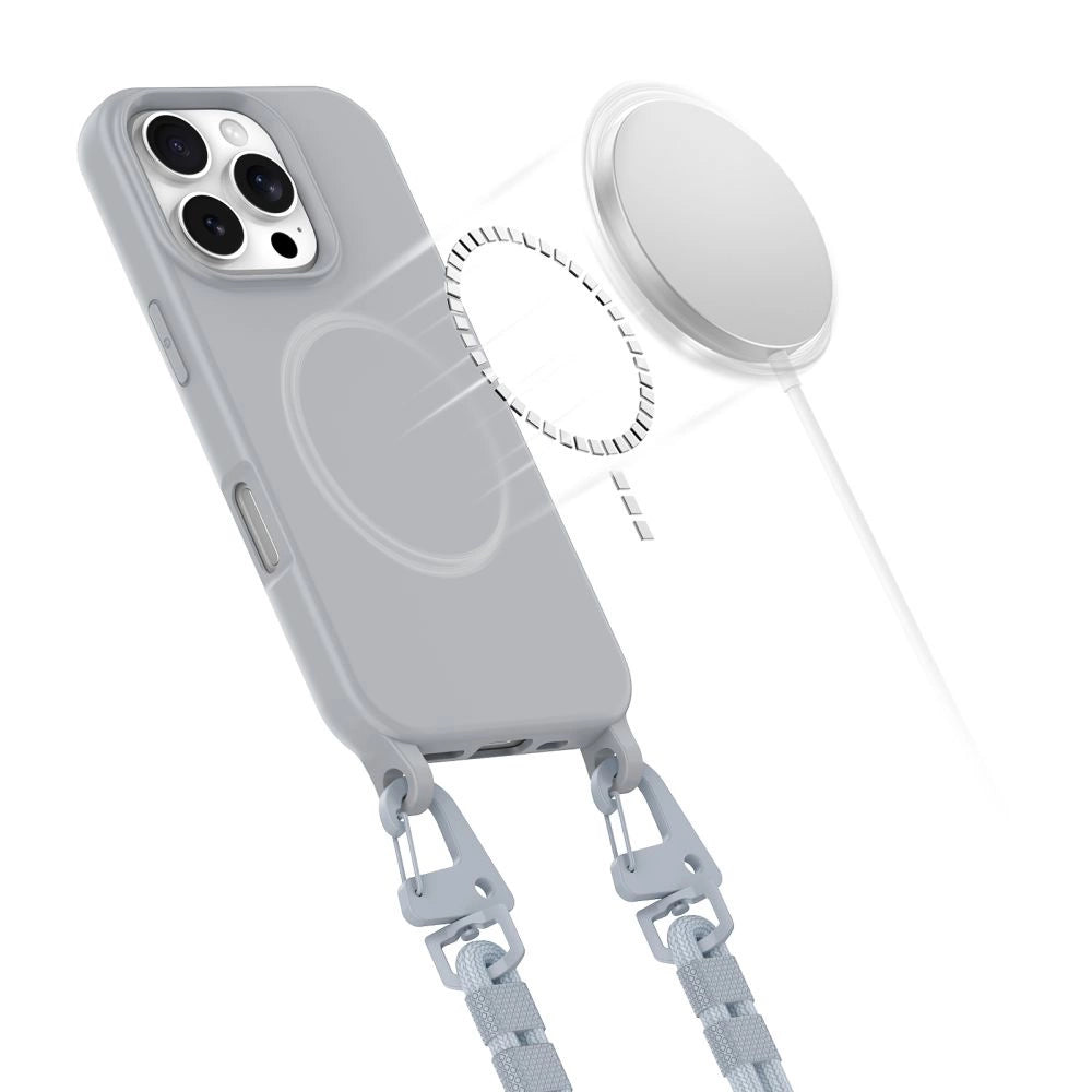 Tech-Protect MagNecklace MagSafe Case med Lanyard til iPhone 16 Pro Max - Grå