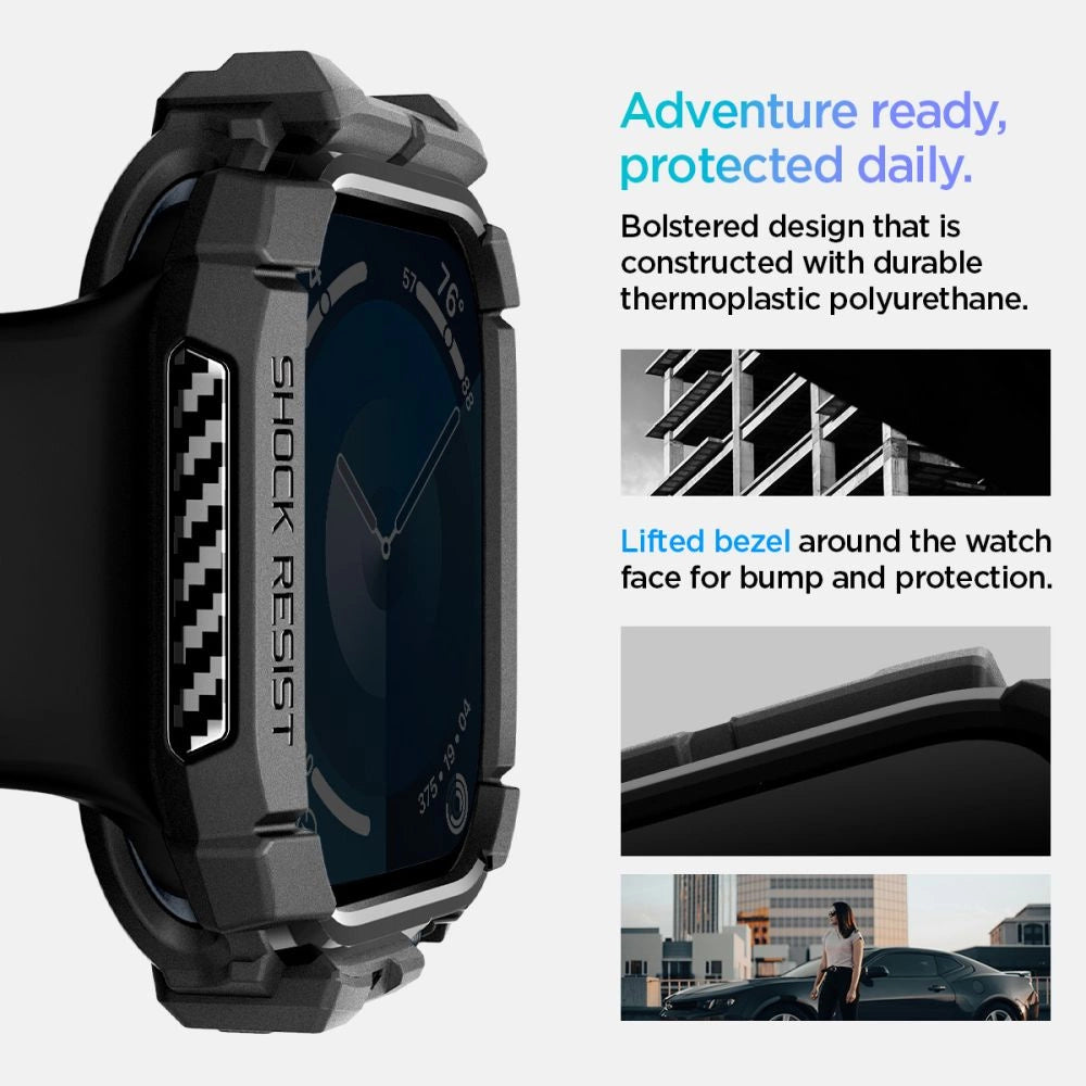 Spigen Rugged Armor Case til Apple Watch 10 (42 mm) - sort
