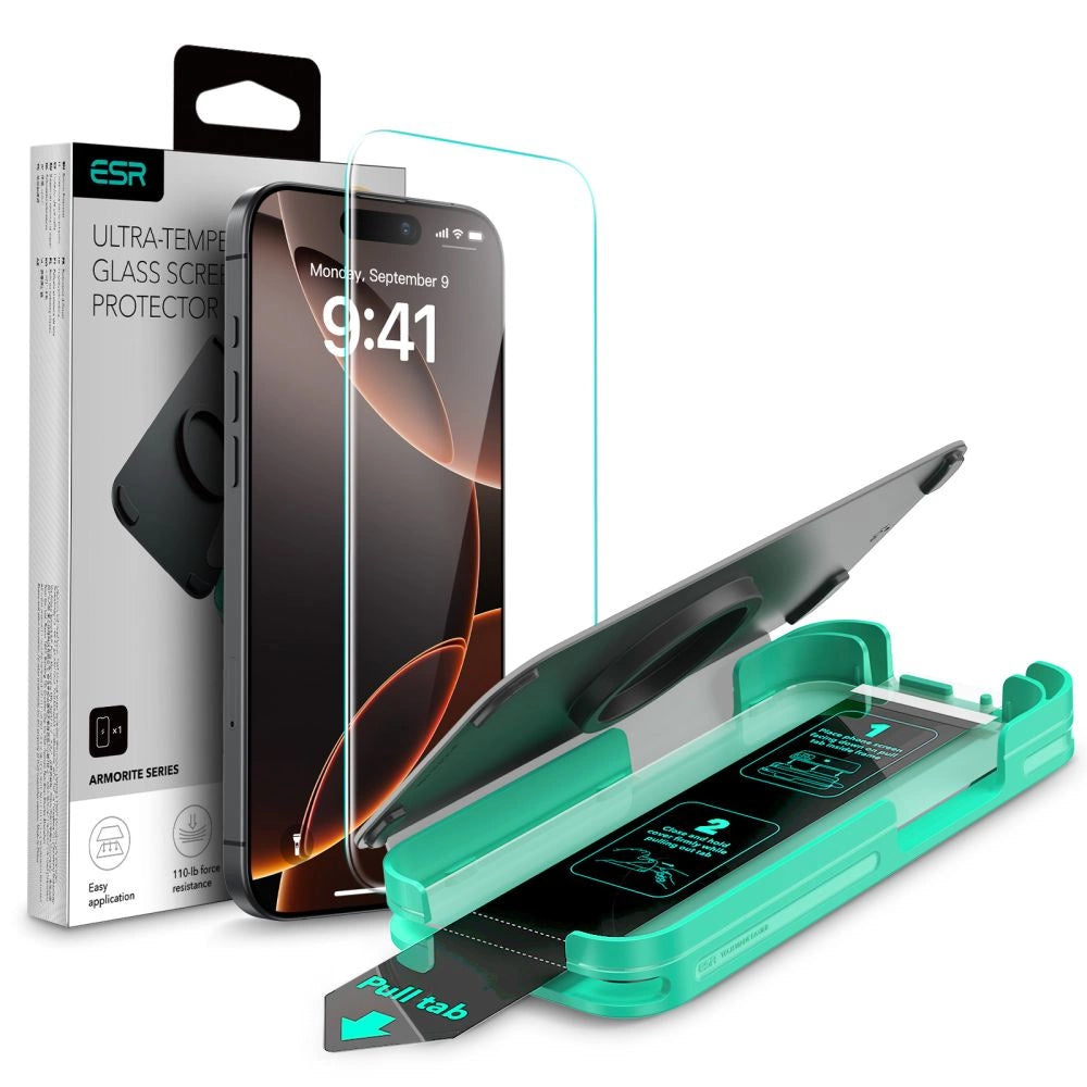 ESR Armorite tempereret glas til iPhone 16 Pro Max - med sort ramme