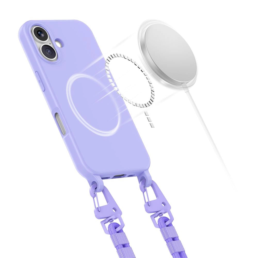 Tech-Protect MagNecklace MagSafe Case med Lanyard til iPhone 16 - lilla