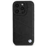 BMW Sign Læder Crossing Lines mønster iPhone 16 Pro Max Case - sort
