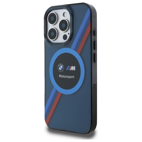 BMW Motosport IML Circle MagSafe-hylster til iPhone 16 Pro - marineblå