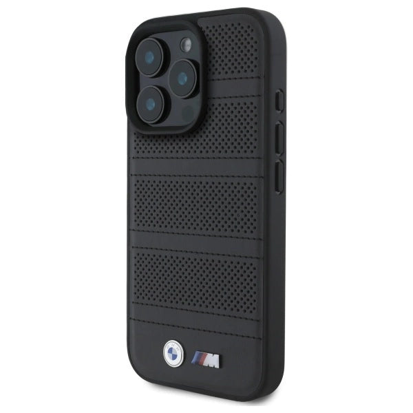 BMW M perforeret og syet linje MagSafe-fodral til iPhone 16 Pro Max - sort