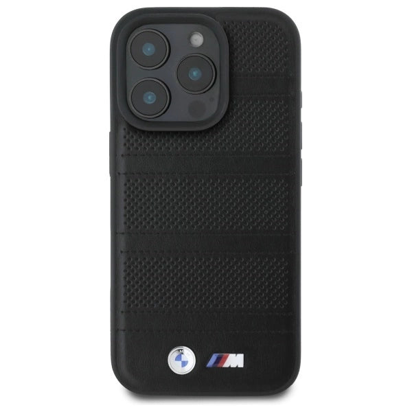 BMW M perforeret og syet linje MagSafe-fodral til iPhone 16 Pro Max - sort