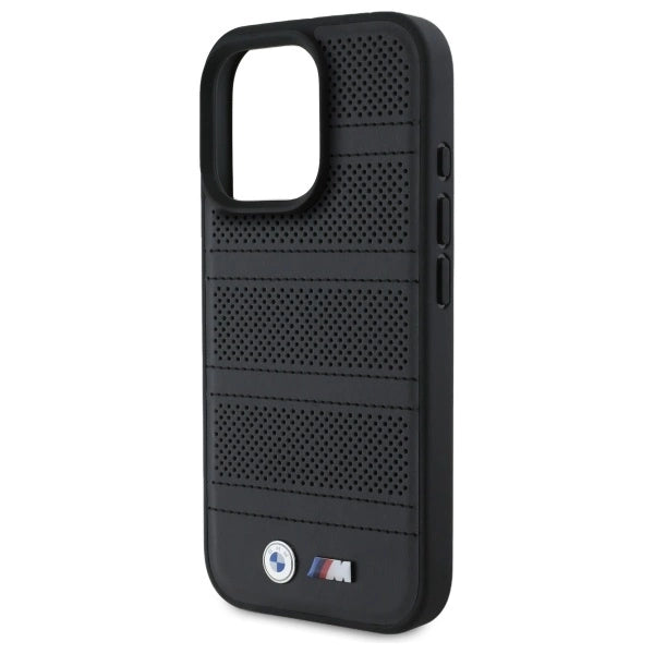 BMW M perforeret og syet linje MagSafe-fodral til iPhone 16 Pro Max - sort