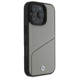 BMW Sign læder tekstureret og linje MagSafe Case til iPhone 16 Pro Max - Grå