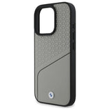 BMW Sign læder tekstureret og linje MagSafe Case til iPhone 16 Pro Max - Grå