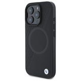 BMW Sign læder halvt tekstureret og Circle MagSafe-foder for iPhone 16 Pro Max - sort