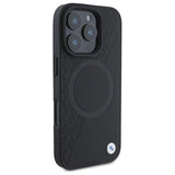 BMW Sign læder halvt tekstureret og Circle MagSafe-foder for iPhone 16 Pro Max - sort