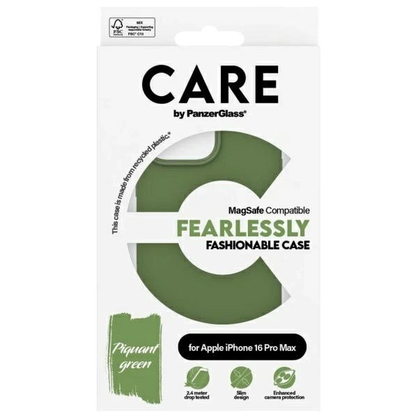 CARE af PanzerGlass Fashion Case MagSafe til iPhone 16 Pro Max - Grøn