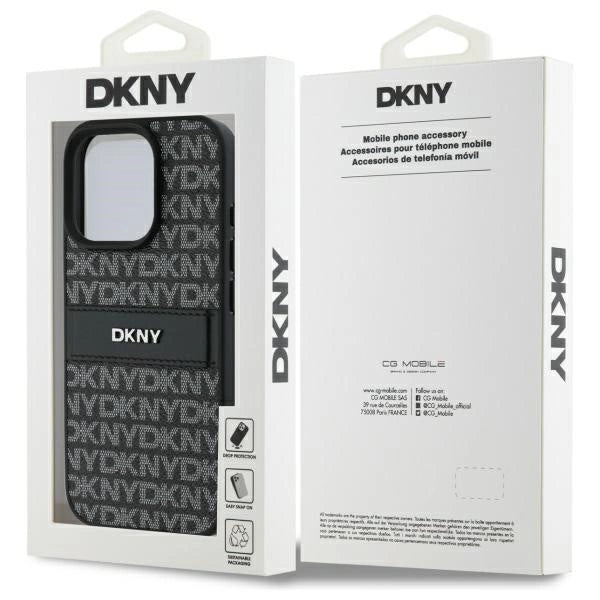 DKNY Texture Pattern Tonal Stripe iPhone 16 Pro Case - sort