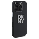 DKNY Liquid Silicone Metal Logo iPhone 16 Pro Case - sort