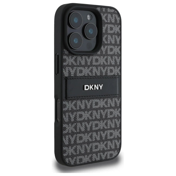 DKNY teksturmønster Tonal Stripe iPhone 16 Pro Max-kasse - sort