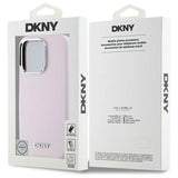 DKNY flydende silikone lille metal logo MagSafe iPhone 16 Pro Case - Pink