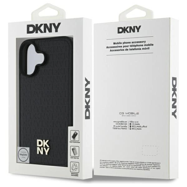 DKNY Repeat Pattern Stack Logo MagSafe iPhone 16 Case - sort