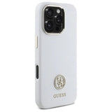 Guess Silicone Logo Strass 4G Case til iPhone 16 Pro - Hvid