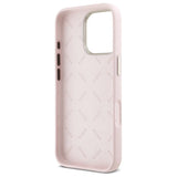 Guess Silicone Script Metal Logo & Frame iPhone 16 Pro Case - Pink