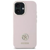 Guess Silicone Logo Strass 4G-fodral til iPhone 16 - lyserød