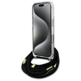 Guess Crossbody Cord 4G Print Case til iPhone 16 Pro Max - sort