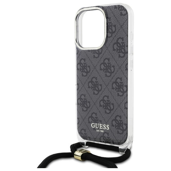 Guess Crossbody Cord 4G Print Case til iPhone 16 Pro Max - sort