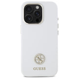 Guess Silicone Logo Strass 4G Case til iPhone 16 Pro Max - Hvid