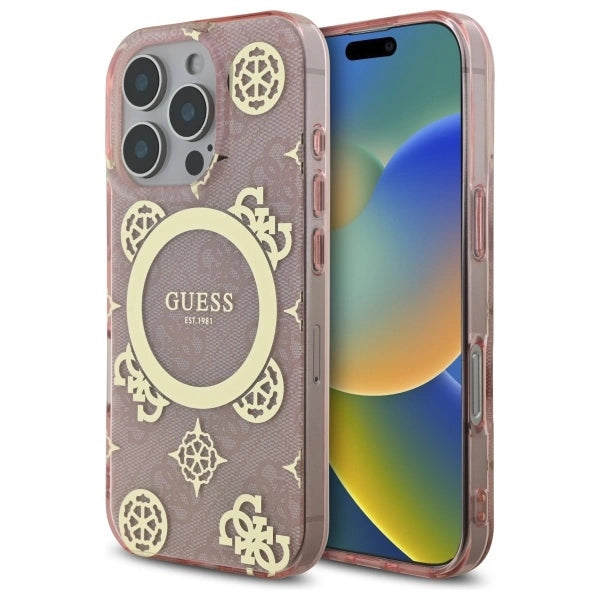 Gæt IML Peony på 4G Baggrunds MagSafe Case til iPhone 16 Pro - Pink