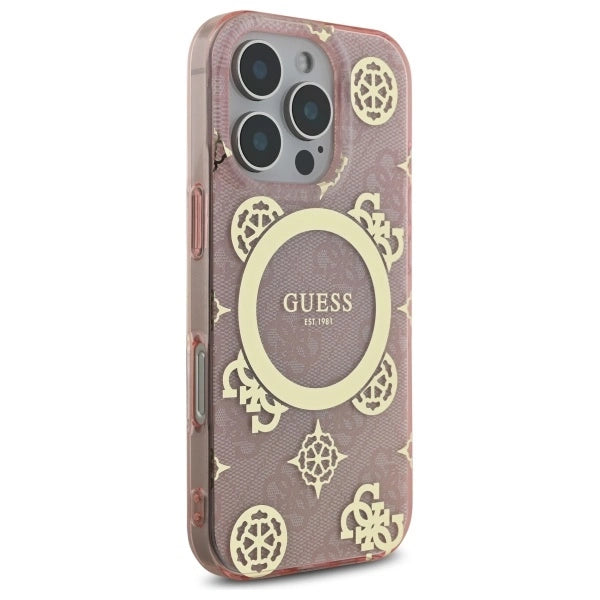 Gæt IML Peony på 4G Baggrunds MagSafe Case til iPhone 16 Pro - Pink